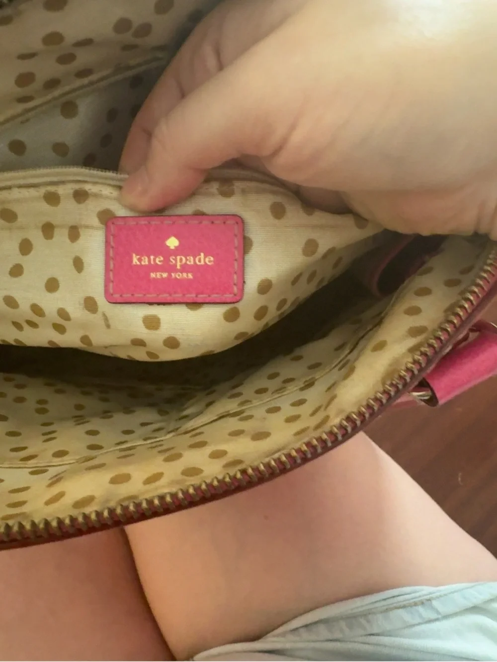 Kate Spade New York Pink Pebbled Leather Bowling Satchel | Gold Hardware